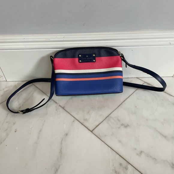 Kate SpadeNew York small multicolor striped shoulder bag purse leather designer - Picture 2 of 7